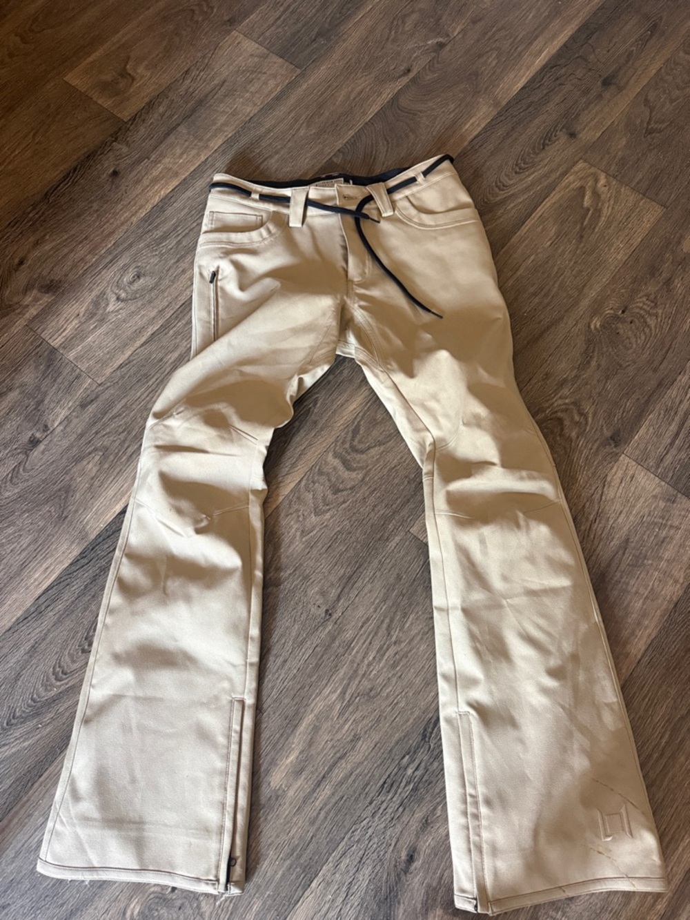 Beige Ski/Snow Pants with Belt